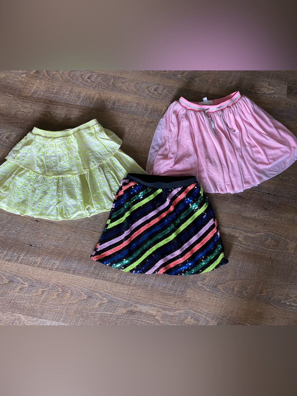 Rockets of awesome Girls Skirt Lot Size 7 Flare Frill Sequin Back To School